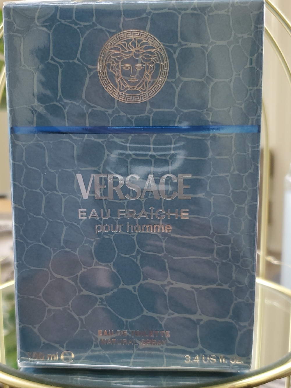 Versace Eau Fraîche Pour Homme - Teal Blue & Silver Accents for Men